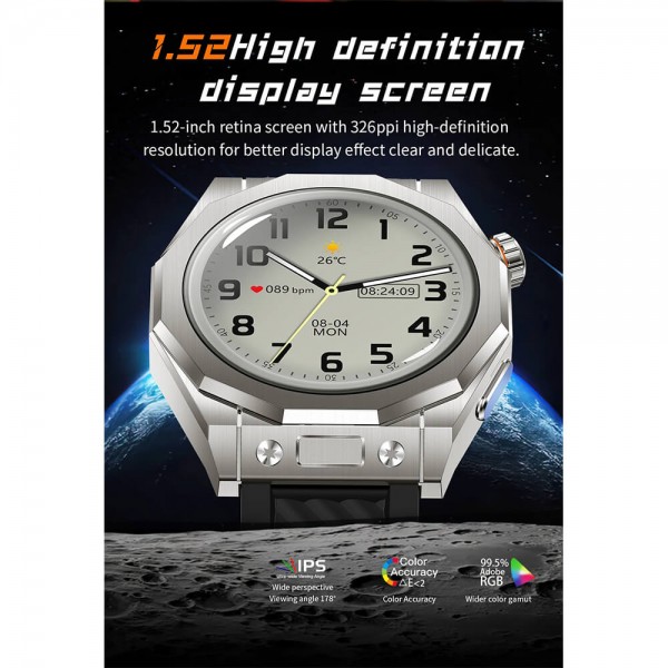 Smartwatch Microwear T83 Max – Black Silicone