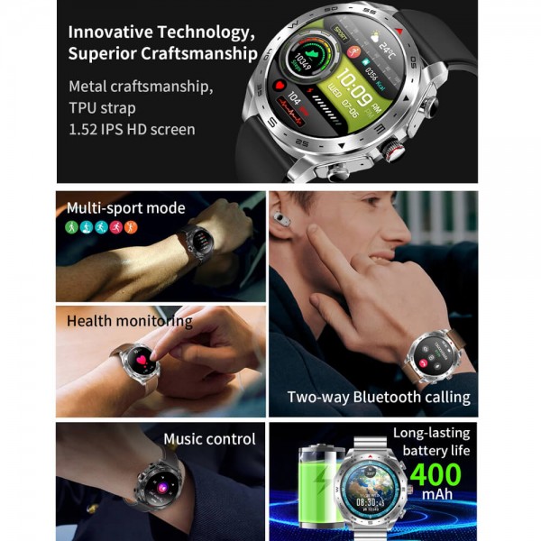 Smartwatch Microwear K95 – Brown Leder Smartwatch Microwear K95 – Brown Leder