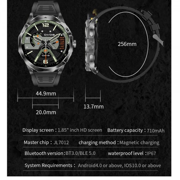 Smartwatch Microwear DA23 – Black Steel