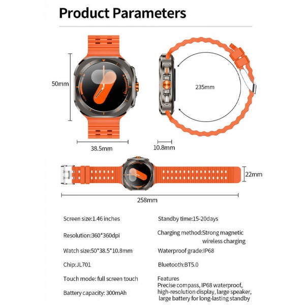 Smartwatch Microwear Z7 Ultra - Blue