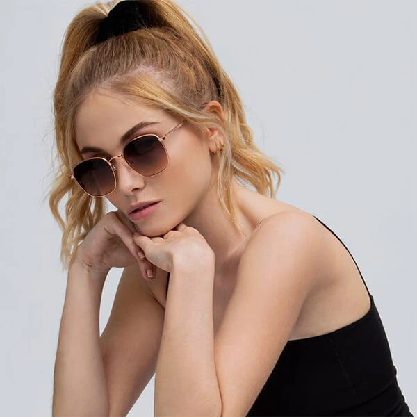 D.Franklin Classic Square Rose Gold Grad Brown DFKSUN0446