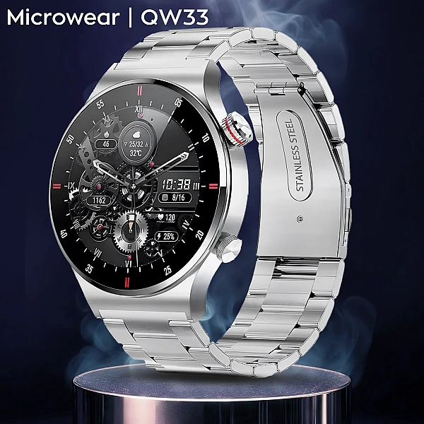 Smartwatch Microwear QW33 - Steel Silver Smartwatch Microwear QW33 - Steel Silver