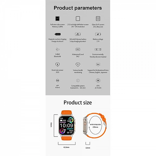 Smartwatch Microwear G41- Black