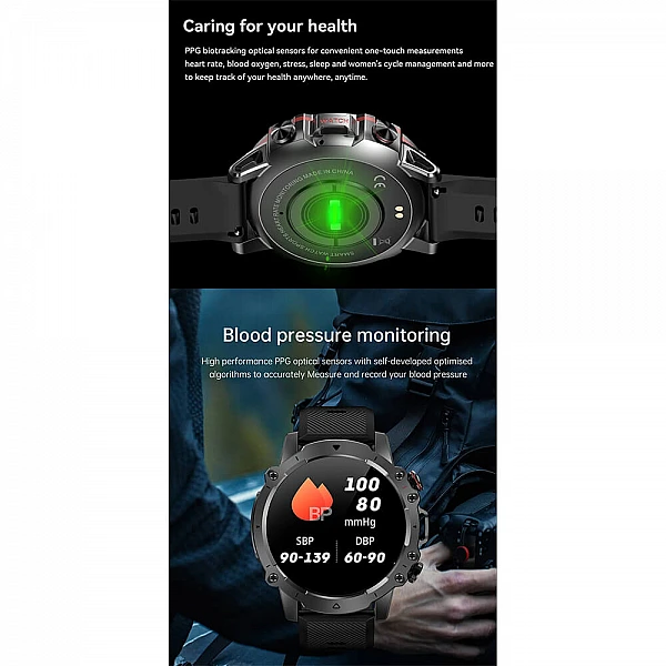 Smartwatch Microwear AK56 400 mAh – Steel Black