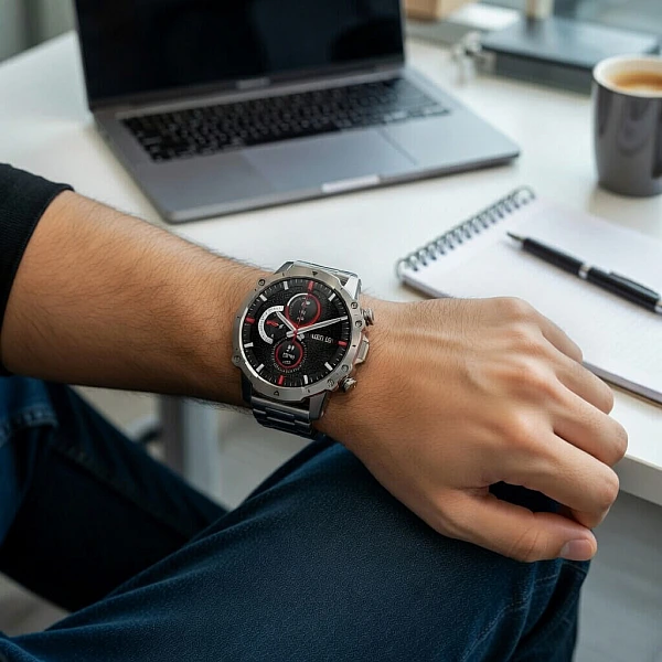 Smartwatch Microwear AK56 400mAh - Silver Steel Smartwatch Microwear AK56 400mAh - Silver Steel