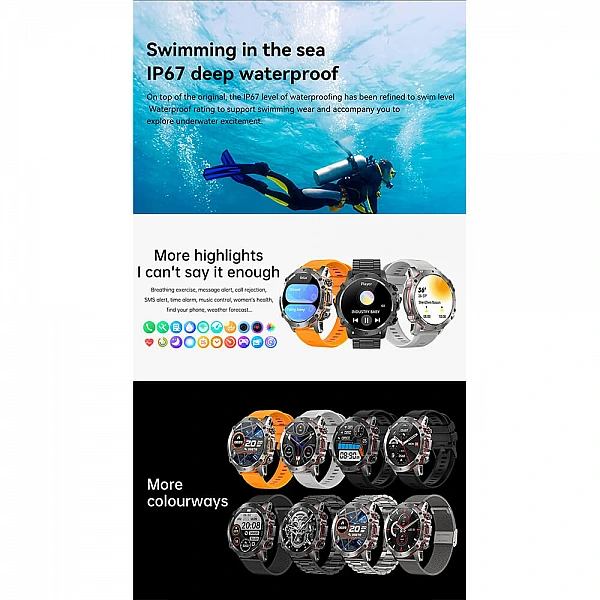 Smartwatch Microwear AK56 400mAh - Silver Steel Smartwatch Microwear AK56 400mAh - Silver Steel