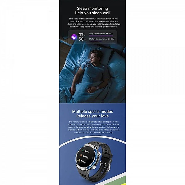 Smartwatch Microwear X11 420 mAh – Black Blue