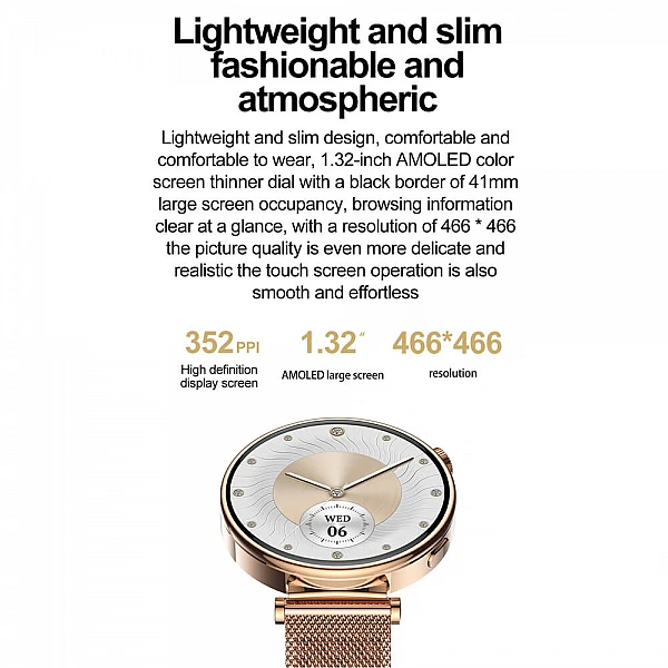 Smartwatch Microwear MK41 – Gold Steel