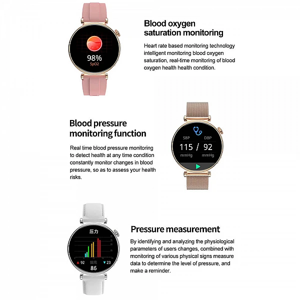 Smartwatch Microwear MK41 – Gold Steel