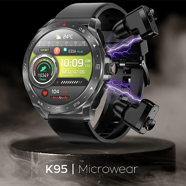 Smartwatch Microwear K95 – Black Leder