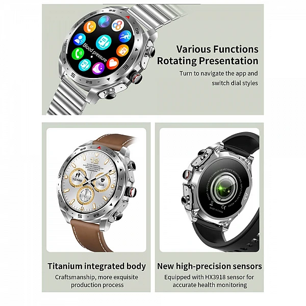 Smartwatch Microwear K95 – Black Leder Smartwatch Microwear K95 – Black Leder