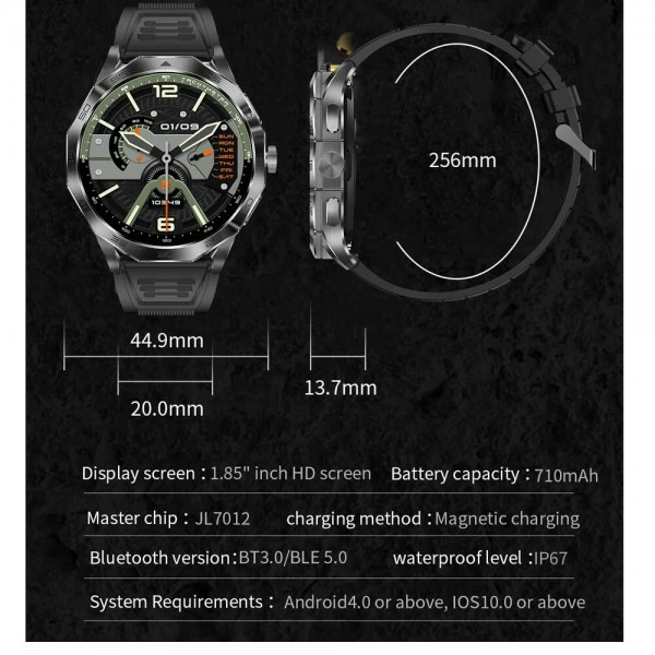 Smartwatch Microwear DA23 – Silver Steel Smartwatch Microwear DA23 – Silver Steel