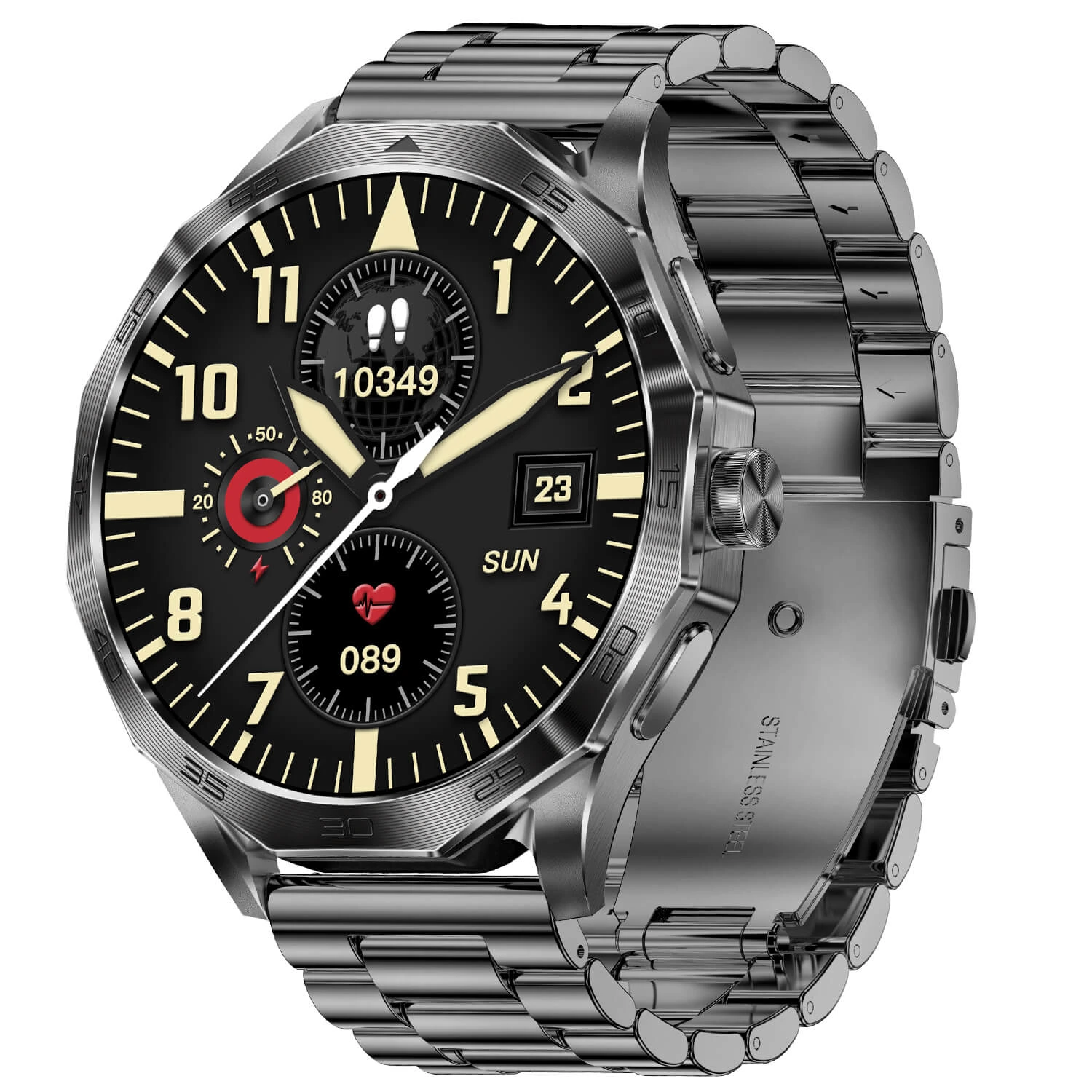 Smartwatch Microwear DA23 - Black Steel Smartwatch Microwear DA23 - Black Steel