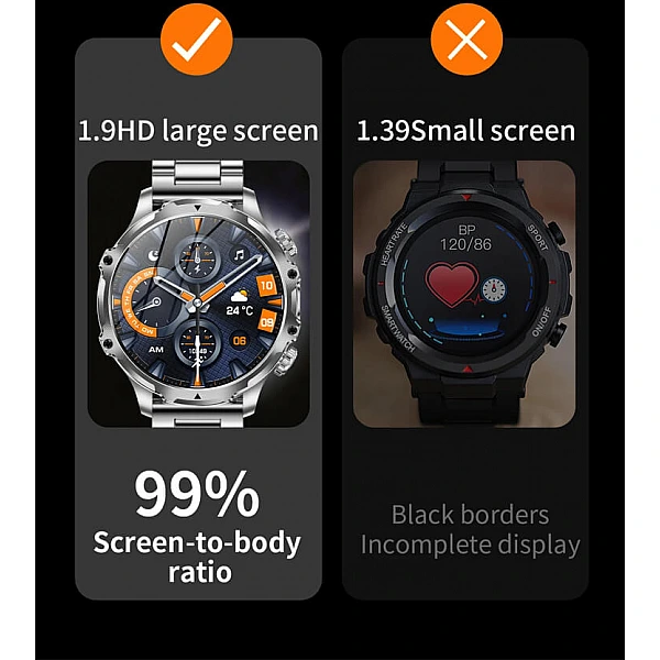 Smartwatch Microwear AK75 700 mAh – Black Steel