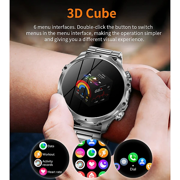 Smartwatch Microwear AK75 700 mAh – Black Steel