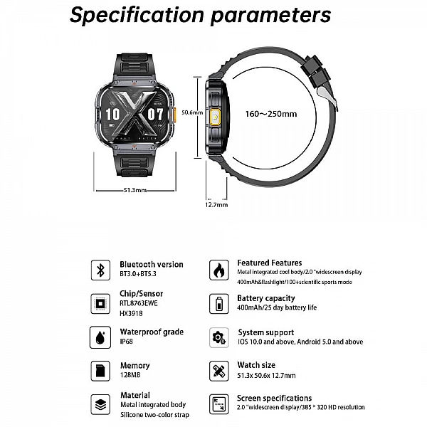 Smartwatch Microwear NX23 – Black