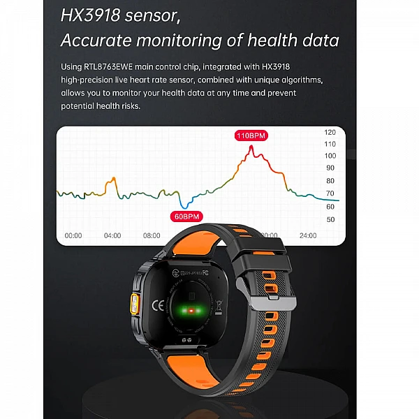 Smartwatch Microwear NX23 – Orange Black