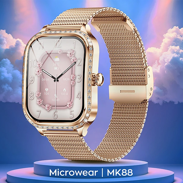 Smartwatch Microwear MK88 – Gold Steel Smartwatch Microwear MK88 – Gold Steel
