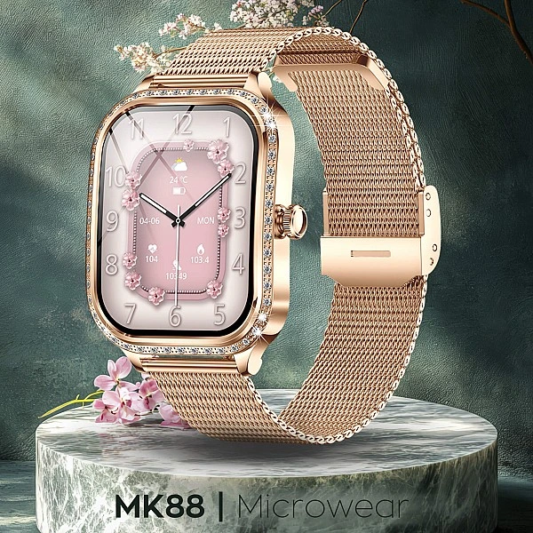Smartwatch Microwear MK88 – Gold Steel