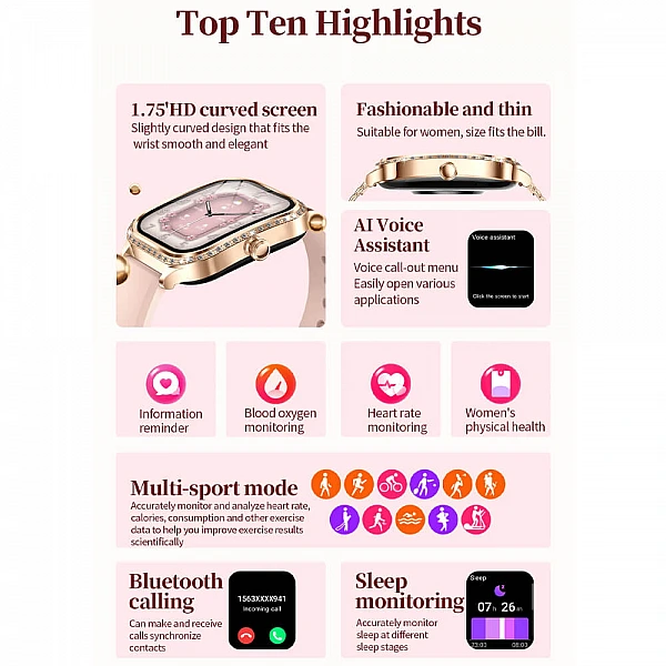 Smartwatch Microwear MK88 – Pink