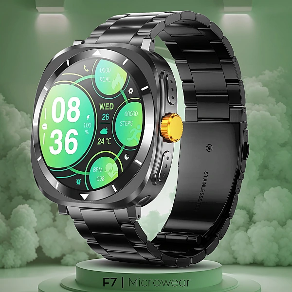 Smartwatch Microwear F7 – Black Steel Smartwatch Microwear F7 – Black Steel
