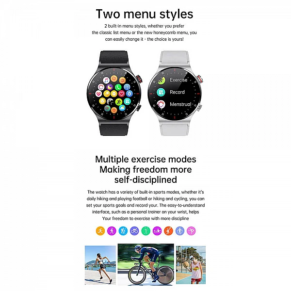 Smartwatch Microwear QW33 - Black Steel