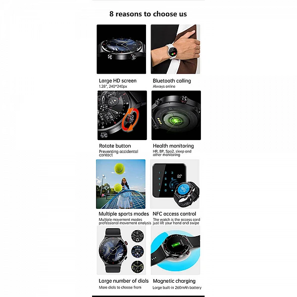 Smartwatch Microwear QW33 - Black Steel Smartwatch Microwear QW33 - Black Steel