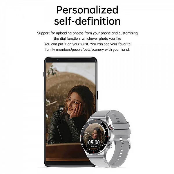 Smartwatch Microwear QW33 - Black Steel