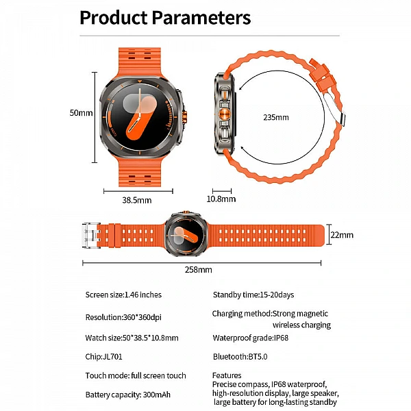 Smartwatch Microwear Z7 Ultra - Black Smartwatch Microwear Z7 Ultra - Black