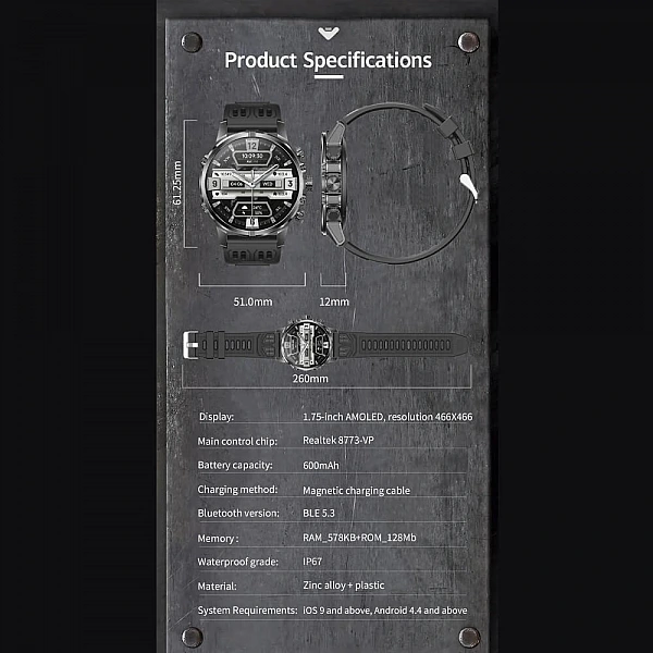 Smartwatch Microwear CF53 – Silver Steel Smartwatch Microwear CF53 – Silver Steel