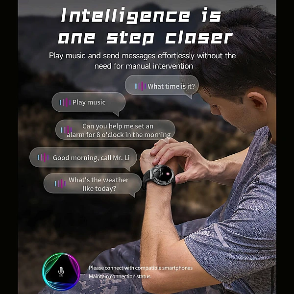 Smartwatch Microwear AK82 - Black Steel Smartwatch Microwear AK82 - Black Steel