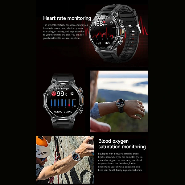 Smartwatch Microwear AK82 - Black Steel Smartwatch Microwear AK82 - Black Steel