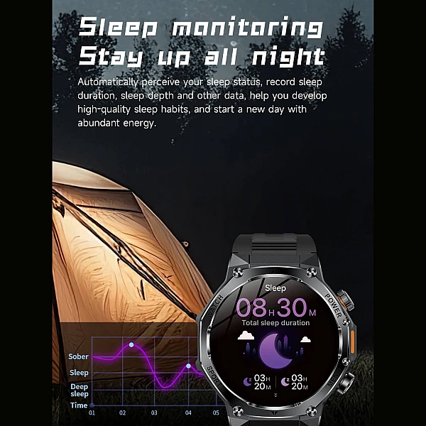 Smartwatch Microwear AK82 - Black Steel