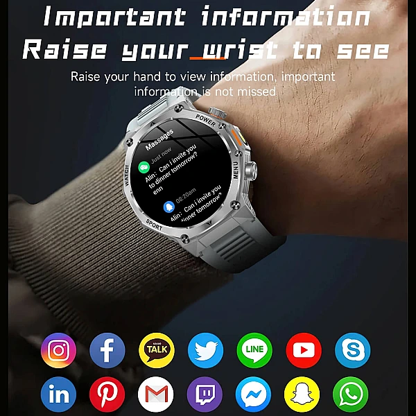 Smartwatch Microwear AK82 - Black Steel