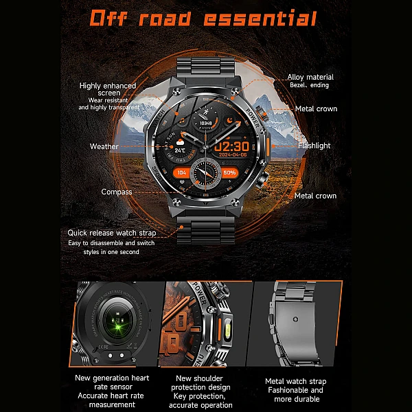 Smartwatch Microwear AK82 – Silver Steel Smartwatch Microwear AK82 – Silver Steel