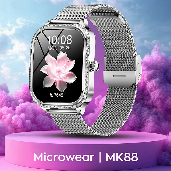 Smartwatch Microwear MK88 – Silver Steel Smartwatch Microwear MK88 – Silver Steel