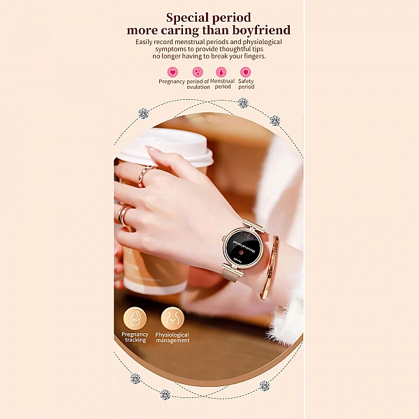 Smartwatch Microwear AK62 – Gold Milanese Steel Smartwatch Microwear AK62 – Gold Milanese Steel