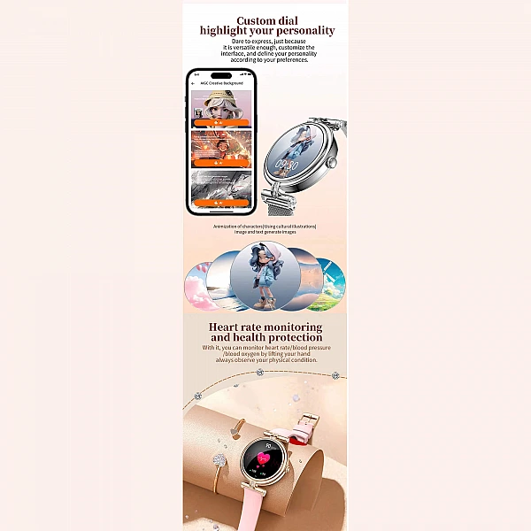 Smartwatch Microwear AK62 – Gold Milanese Steel Smartwatch Microwear AK62 – Gold Milanese Steel