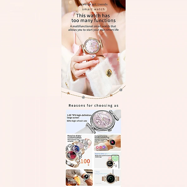 Smartwatch Microwear AK62 – Gold Milanese Steel Smartwatch Microwear AK62 – Gold Milanese Steel