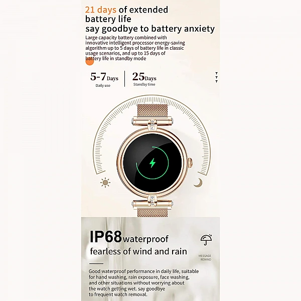 Smartwatch Microwear AK62 – Gold Milanese Steel Smartwatch Microwear AK62 – Gold Milanese Steel