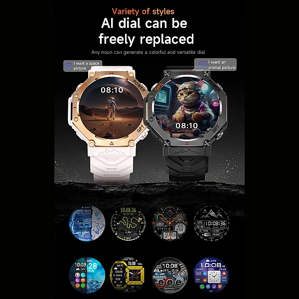 Smartwatch Microwear KC91 - Black Camo Silicone