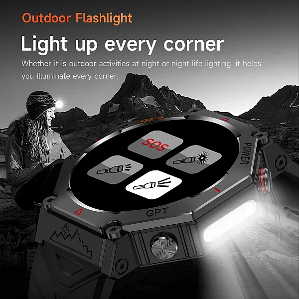 Smartwatch Microwear KC91 - Black Camo Silicone