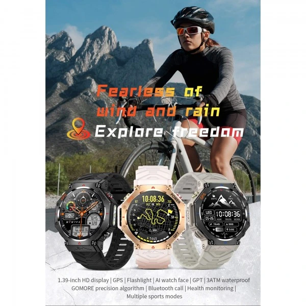 Smartwatch Microwear KC91 – Black Camo Silicone