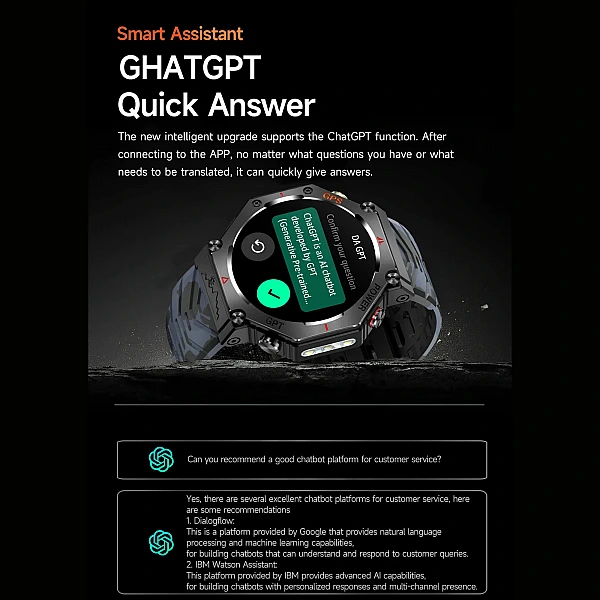 Smartwatch Microwear KC91 - Black Camo Silicone