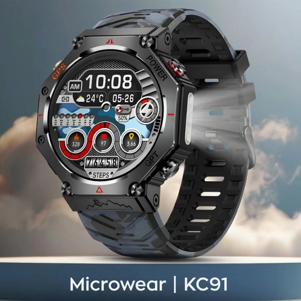 Smartwatch Microwear KC91 – Black Camo Silicone