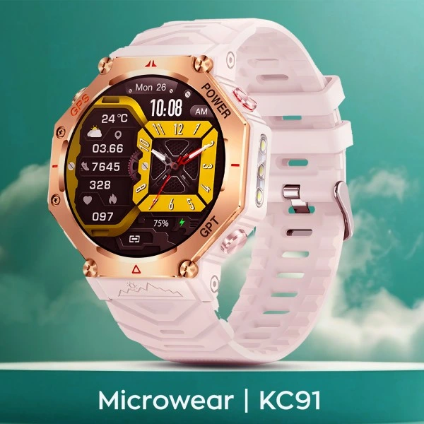 Smartwatch Microwear KC91 – Pink Silicone Smartwatch Microwear KC91 – Pink Silicone