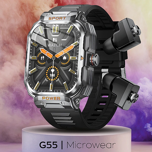 Smartwatch Microwear G55 - Black Silicone Smartwatch Microwear G55 - Black Silicone