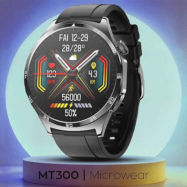 Smartwatch Microwear MT300 – Black Silicone Smartwatch Microwear MT300 – Black Silicone