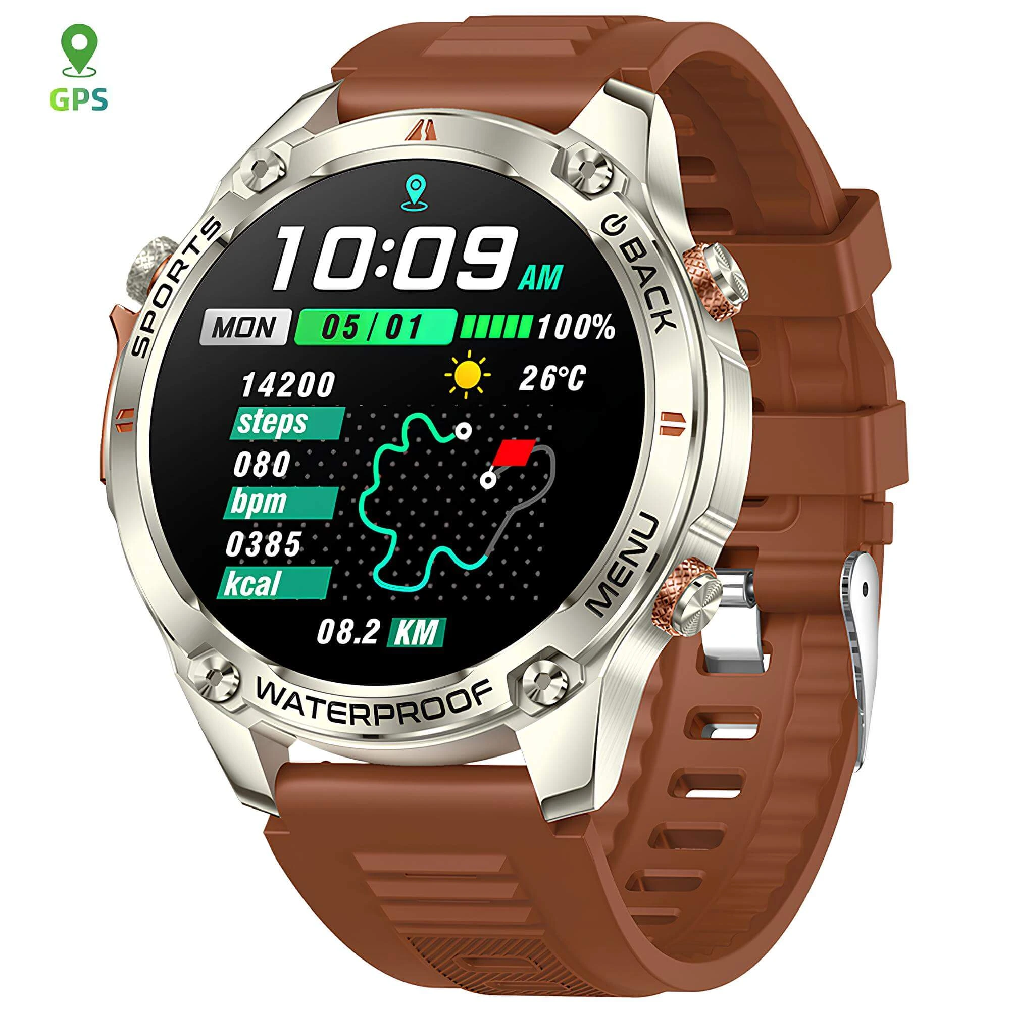Smartwatch Microwear G100 GPS – Brown
