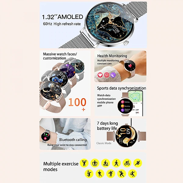 Smartwatch Microwear NX21 –  Silver Steel